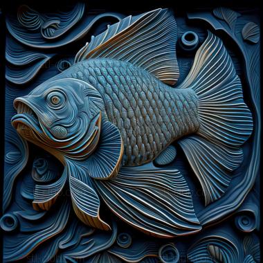 3D model st Akara blue fish (STL)